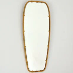 Superbe miroir forme libre en laiton massif année 50 / 60 vintage