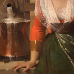 Superbe peinture signée FB et datée de 1853, les amoureux.