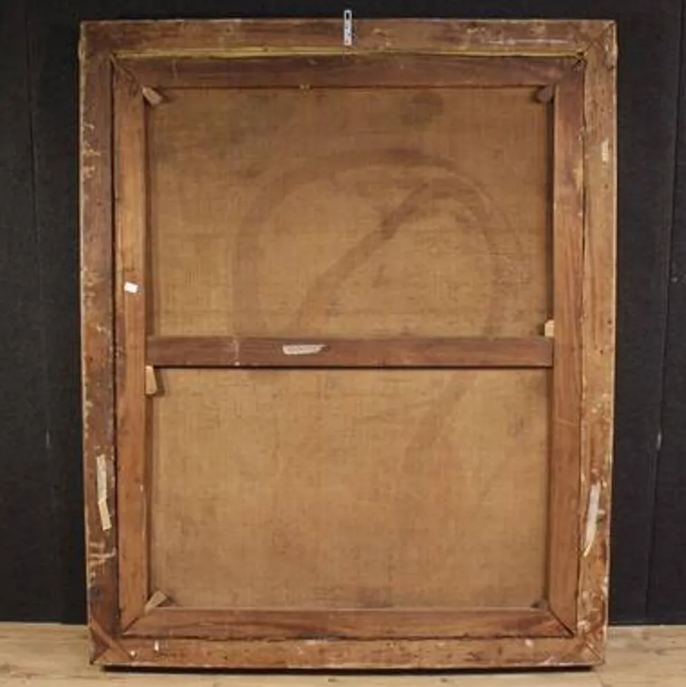 Superbe peinture signée FB et datée de 1853, les amoureux.