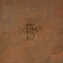 Superbe peinture signée FB et datée de 1853, les amoureux.
