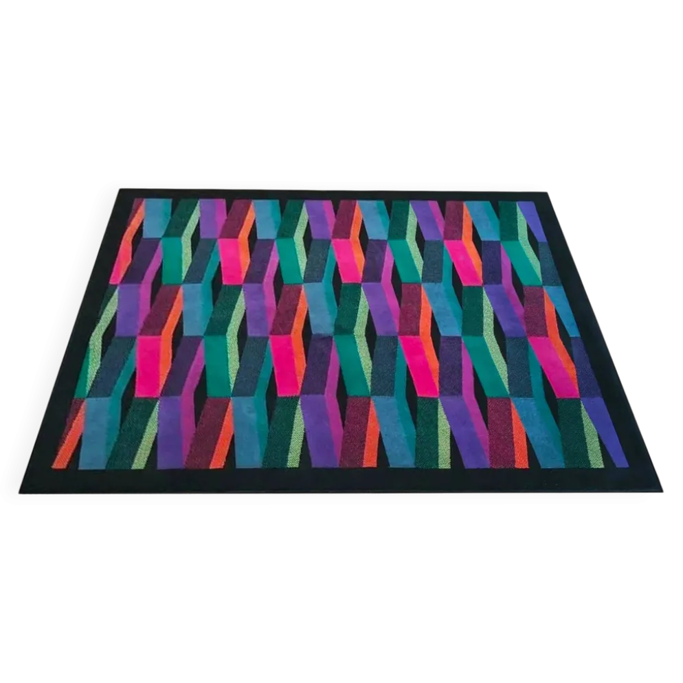 Superbe tapis en laine post-moderne italien des années 1980 par Missoni pour T&J Vestor.