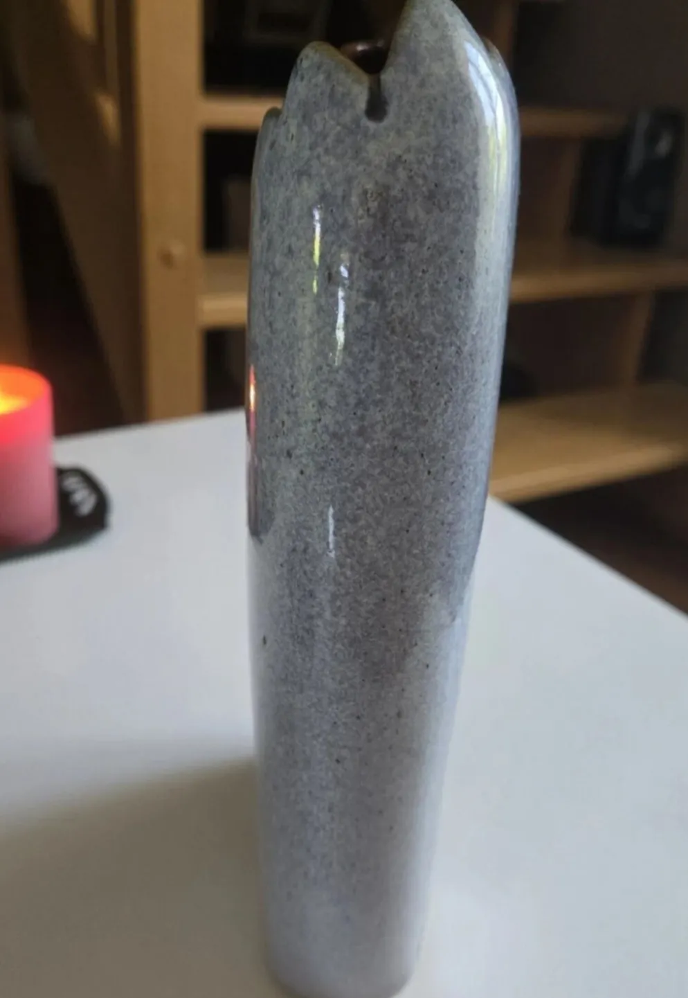 Superbe vase anthropomorphe en grès artisanal émaillé, de Remy Lacombe