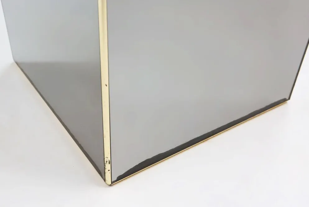 Support de plante miroir de milieu de siècle par Deknudt, Belgique, années 1980.