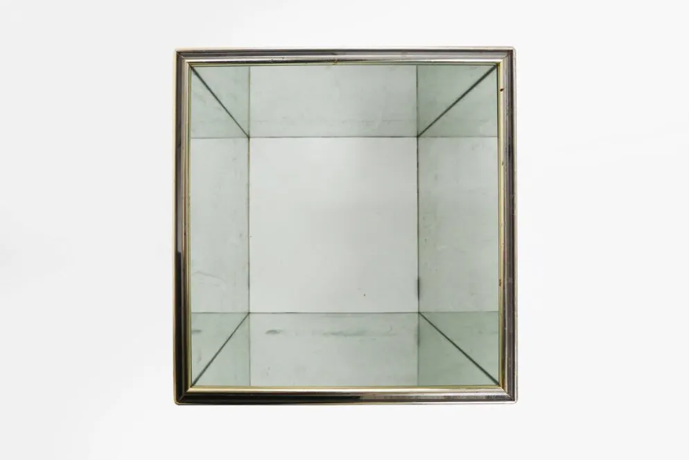 Support de plante miroir de milieu de siècle par Deknudt, Belgique, années 1980.