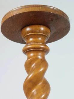 Support à fleurs en spirale en bois tourné vintage