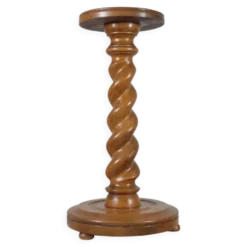 Support à fleurs en spirale en bois tourné vintage