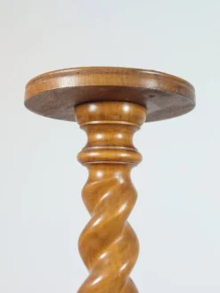 Support à fleurs en spirale en bois tourné vintage
