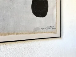Tableau abstrait sur toile de lin dans le goût de Joan Miro