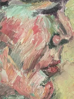 Tableau acrylique sur toile portrait féminin contemporain