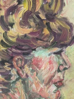 Tableau acrylique sur toile portrait féminin contemporain