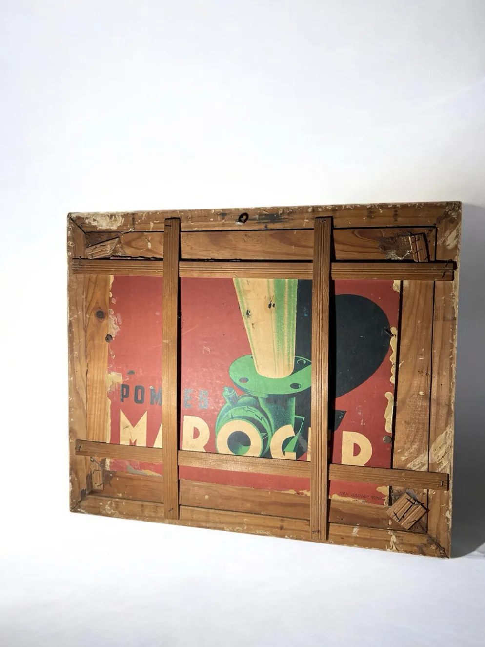 Tableau ancien français signé et daté 1952 – Château et jardin – Huile