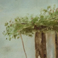 Tableau ancien « La tarentelle napolitaine » huile sur toile XIXe siècle