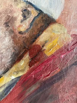 Tableau ancien peinture huile sur toile portrait homme signé Y. Mercier Contart