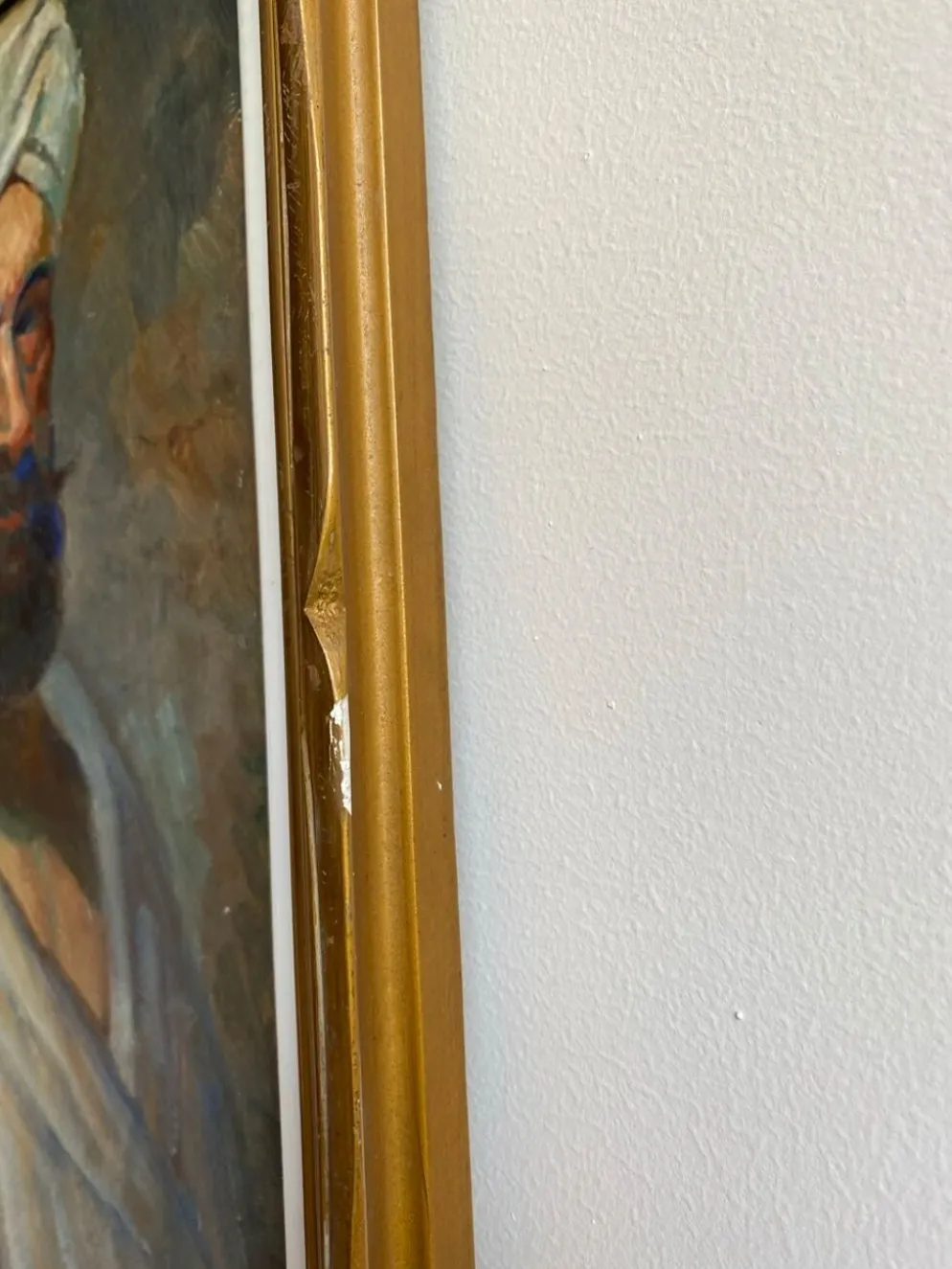 Tableau ancien, portrait d’homme au turban , XX siècle, signé