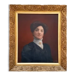 Tableau ancien, portrait d’une femme début XXème