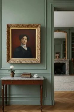 Tableau ancien, portrait d’une femme début XXème