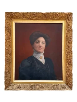Tableau ancien, portrait d’une femme début XXème
