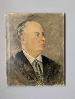 Tableau ancien portrait huile sur toile homme XXème