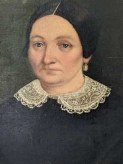 Tableau ancien portrait vintage décoration campagne bohème huile sur toile