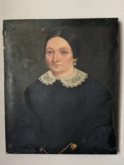 Tableau ancien portrait vintage décoration campagne bohème huile sur toile