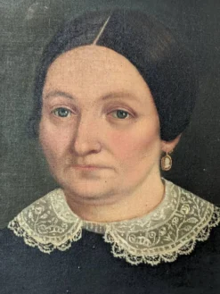 Tableau ancien portrait vintage décoration campagne bohème huile sur toile