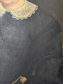 Tableau ancien portrait vintage décoration campagne bohème huile sur toile