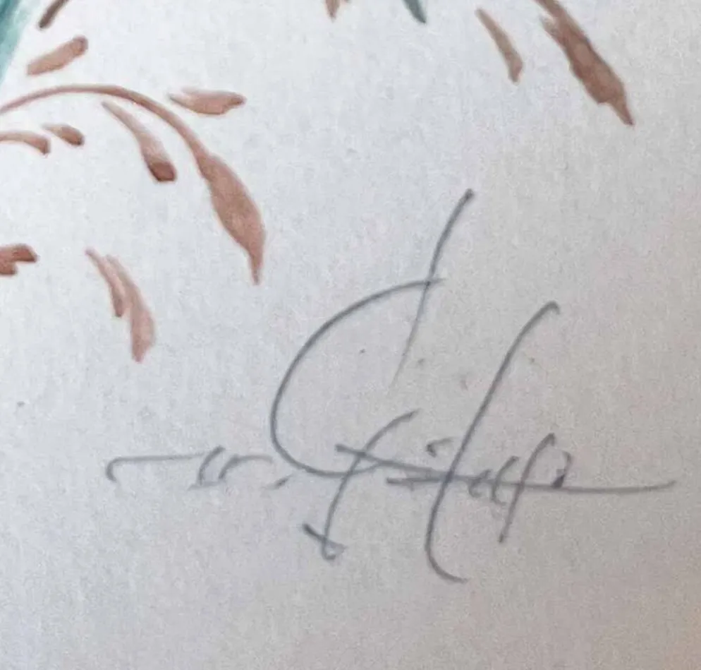 Tableau Aquarelle "Fleurs du jardin" signé début XX°