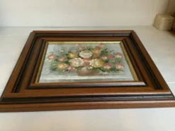 Tableau bouquet de fleurs huile sur toile signée