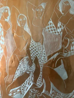 Tableau cubiste gravure sur cuivre