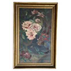 Tableau de pietr alberti, bouquet de fleurs (roses) nature morte