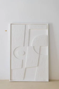 Tableau Gaïa blanc granuleux 100x50 cm