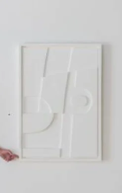 Tableau Gaïa blanc lisse 100x50 cm