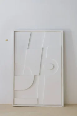 Tableau Gaïa blanc lisse 100x50 cm