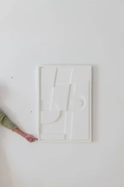 Tableau Gaïa blanc lisse 100x50 cm