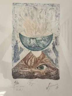 Tableau Gravure - le Foyer 630 - Signé Mischa Sijasov 1979