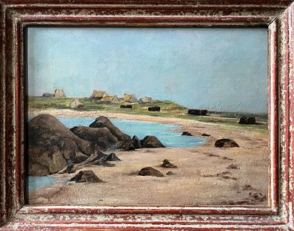 Tableau HSP "Marine" bretonne (?) fourniture d'art Alan Hardy XIX°