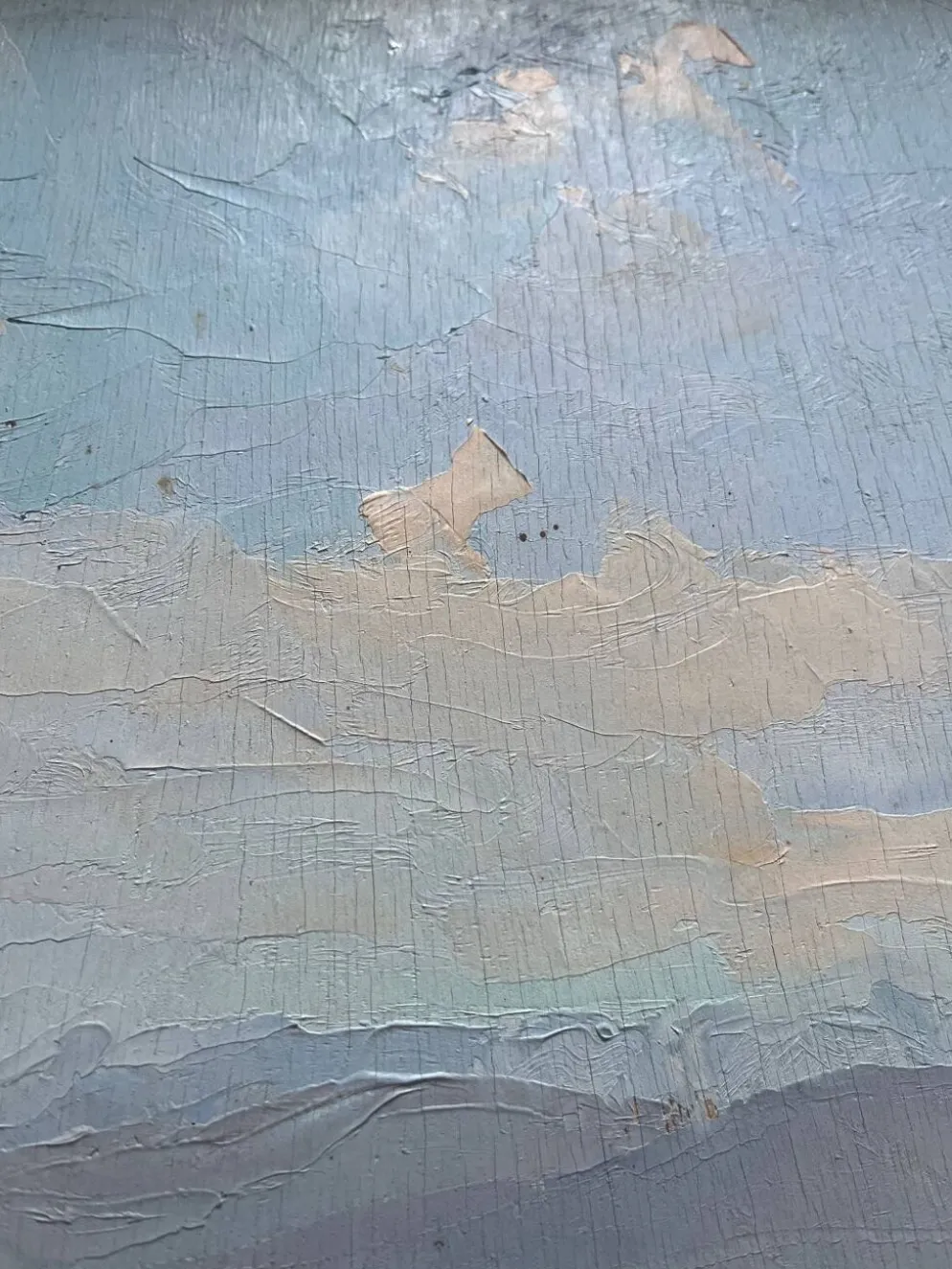 Tableau HSP "Marine méditerranéene" barque et pêcheur signé Dorges