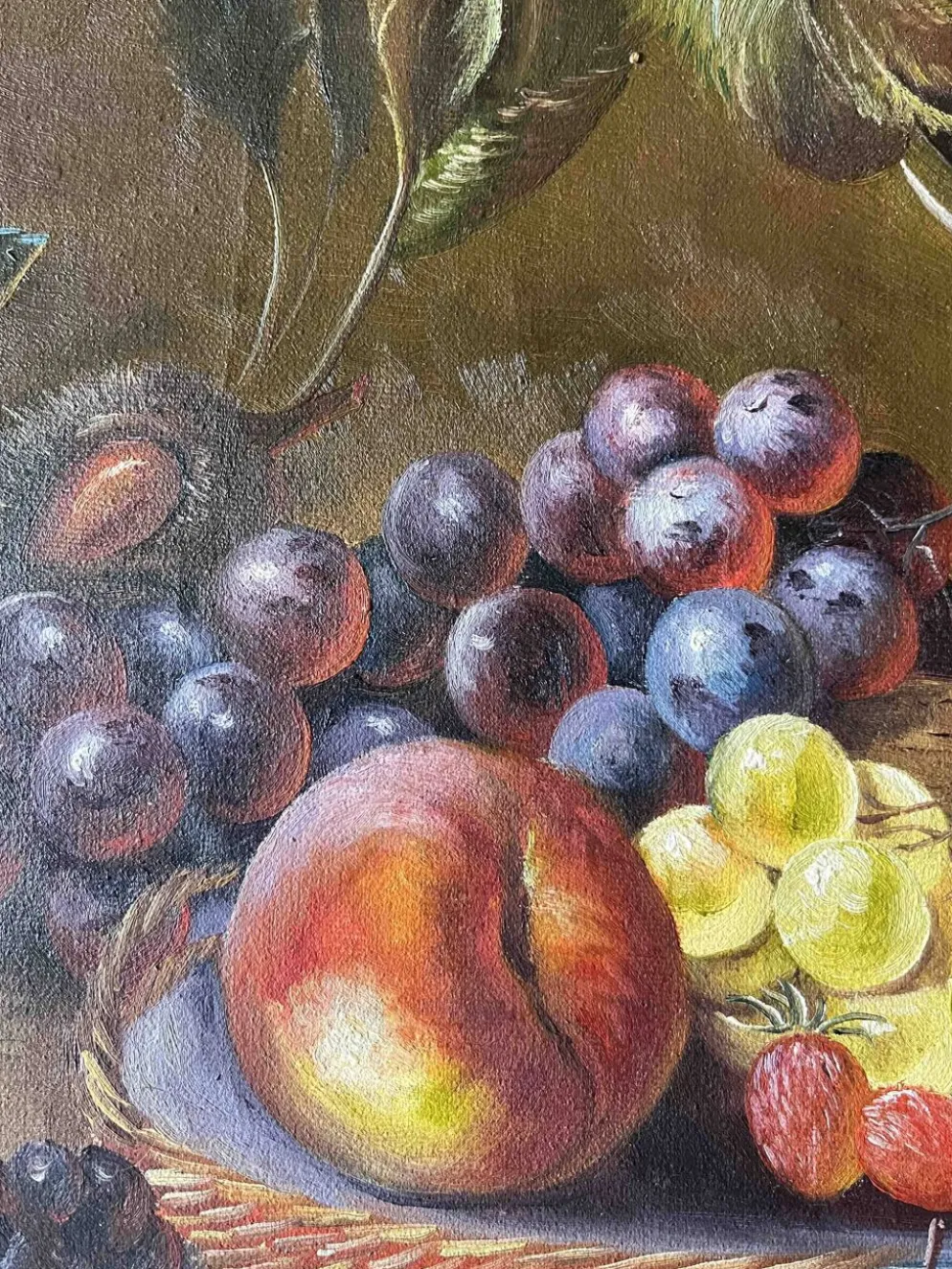 Tableau HST "Nature morte aux fruits" (éc. XX°) encadré