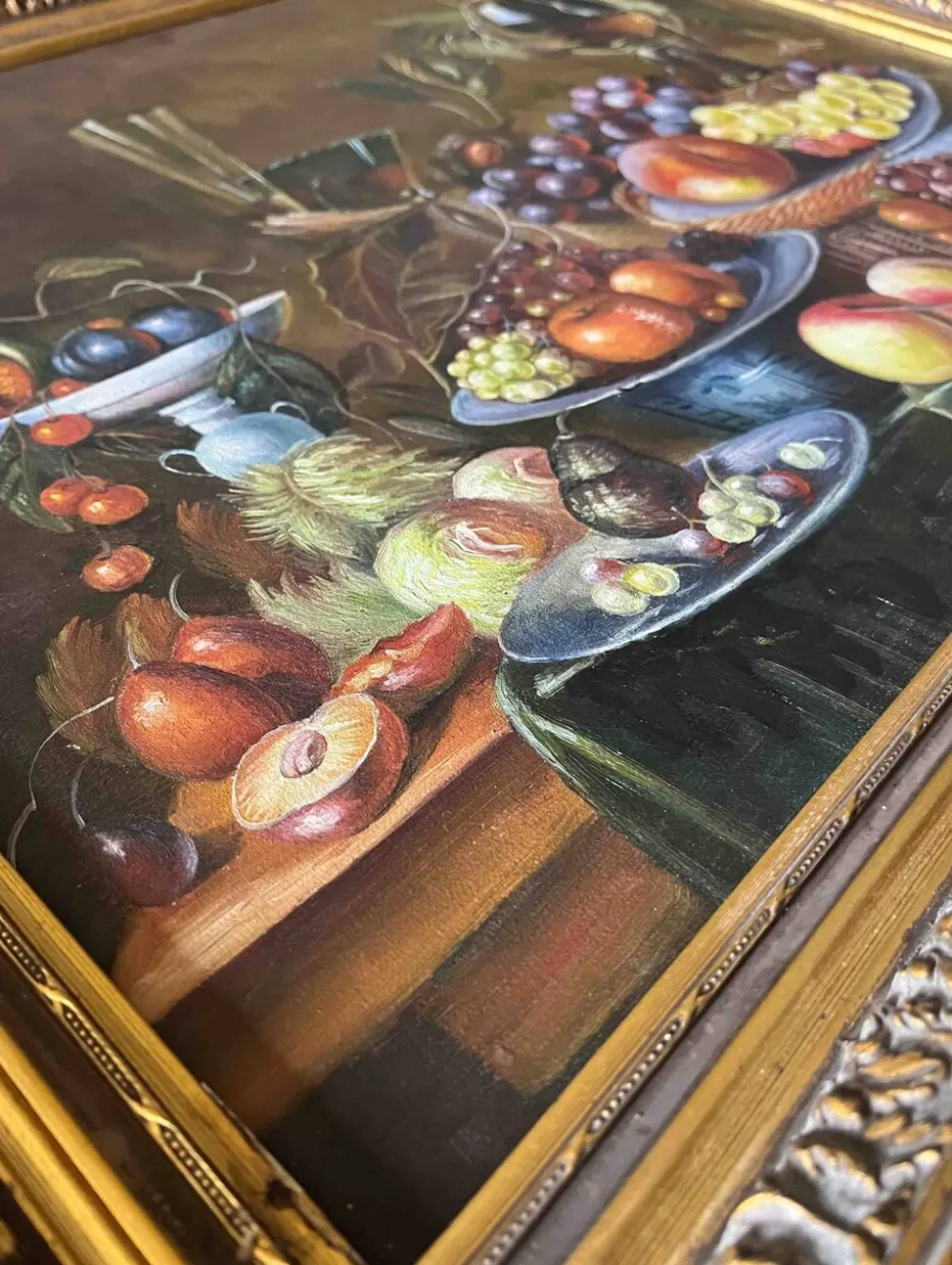 Tableau HST "Nature morte aux fruits" (éc. XX°) encadré