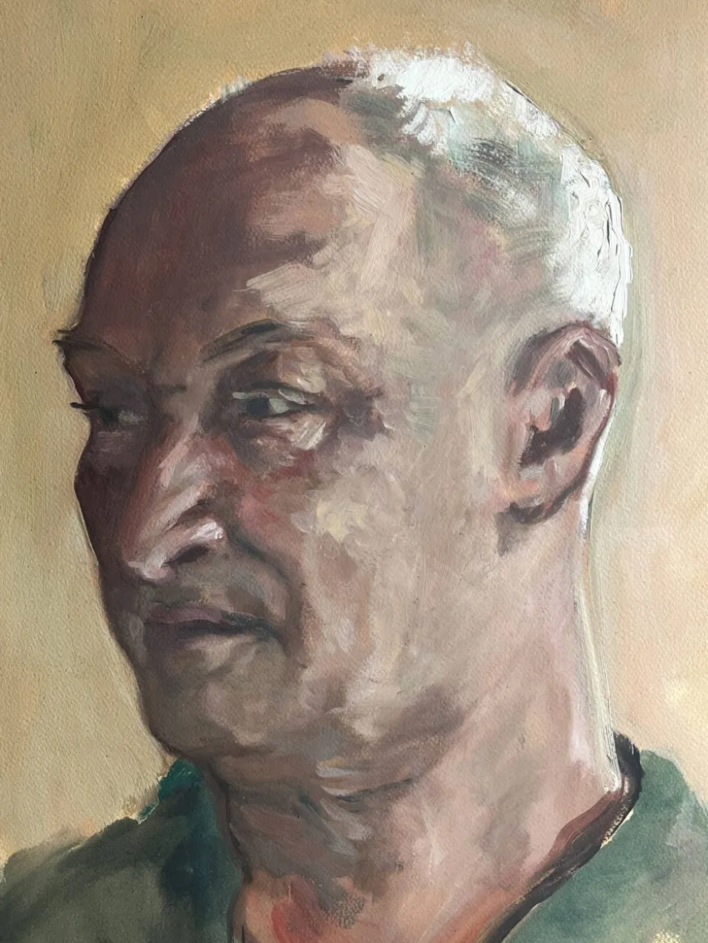 Tableau huile HSP portrait de Besset signé daté XXème