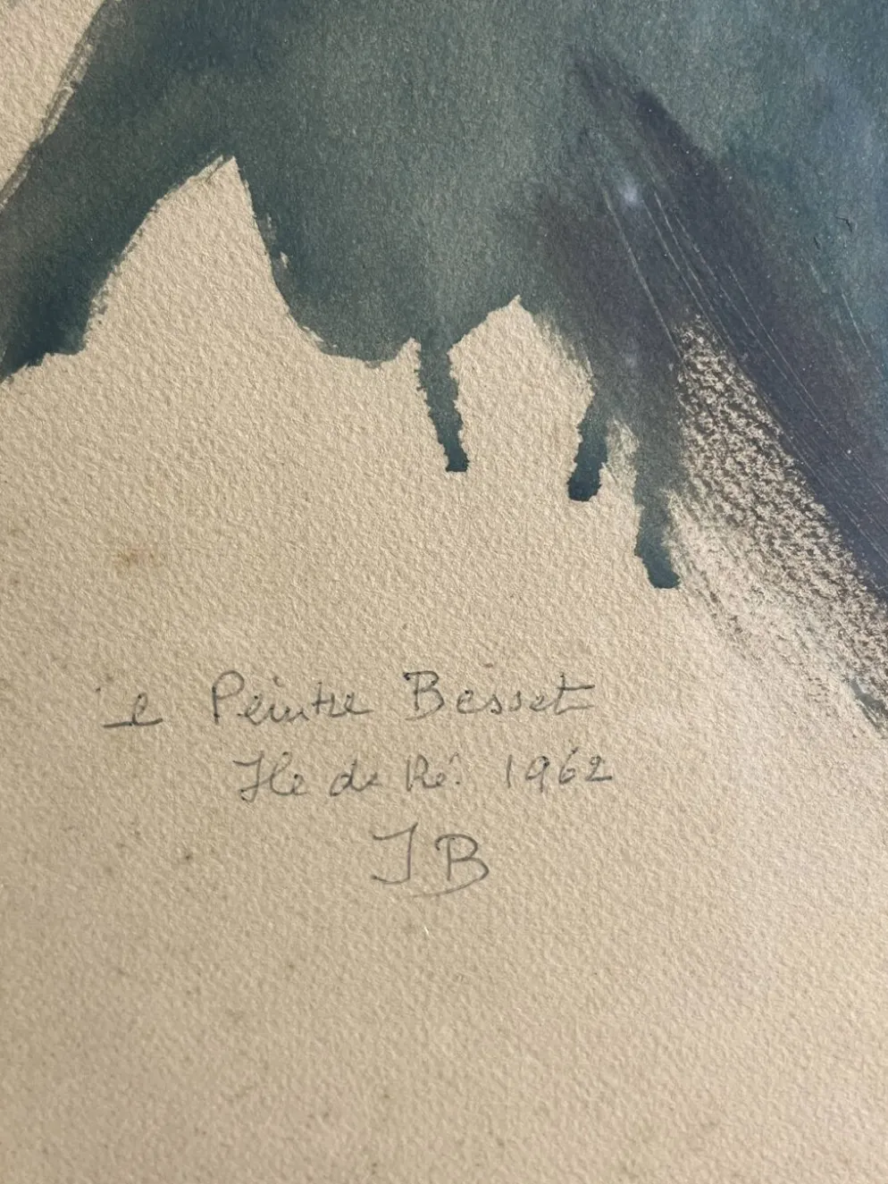 Tableau huile HSP portrait de Besset signé daté XXème