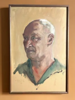 Tableau huile HSP portrait de Besset signé daté XXème
