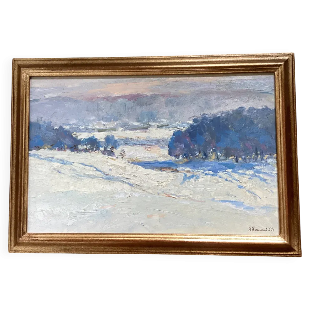 Tableau Huile sur carton signé dimension : hauteur -48cm- largeur -68,5 cm-