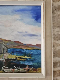 Tableau Huile sur Isorel Marine Port Les martigues signé (à identifier)
