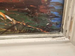 Tableau Huile sur Isorel Marine Voiliers pêcheurs signé Fortuné Car (1905 -