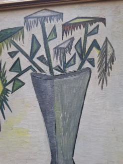 Tableau, huile sur toile dans le goût de Bernard Buffet, années 70