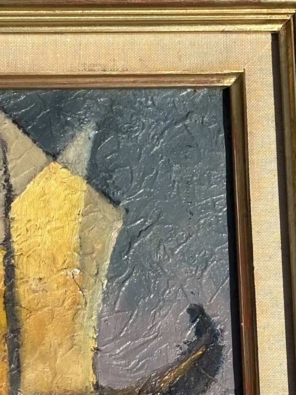 Tableau huile sur toile de Louis Toffoli Titré les flotteurs au dos