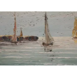 Tableau huile sur toile marine signée Edward Barton (1936-2012)