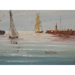 Tableau huile sur toile marine signée Edward Barton (1936-2012)