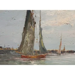 Tableau huile sur toile marine signée Edward Barton (1936-2012)